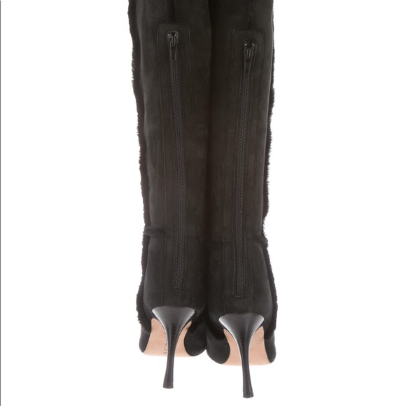 Manolo Blahnik black suede knee-high boots - Picture 4 of 8